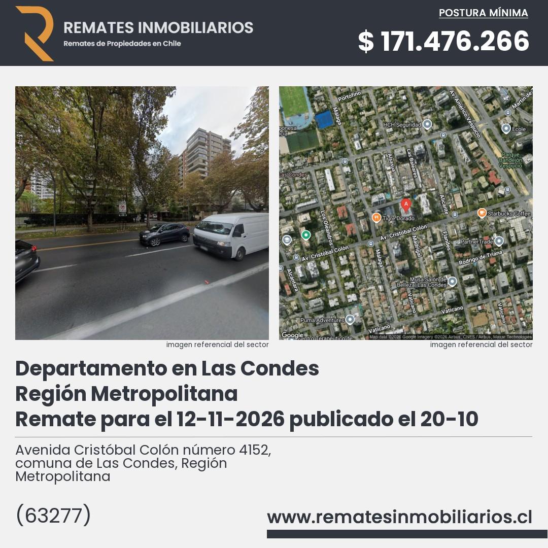 Imagen ficha Avenida Cristóbal Colón número 4152, comuna de Las Condes, Región Metropolitana