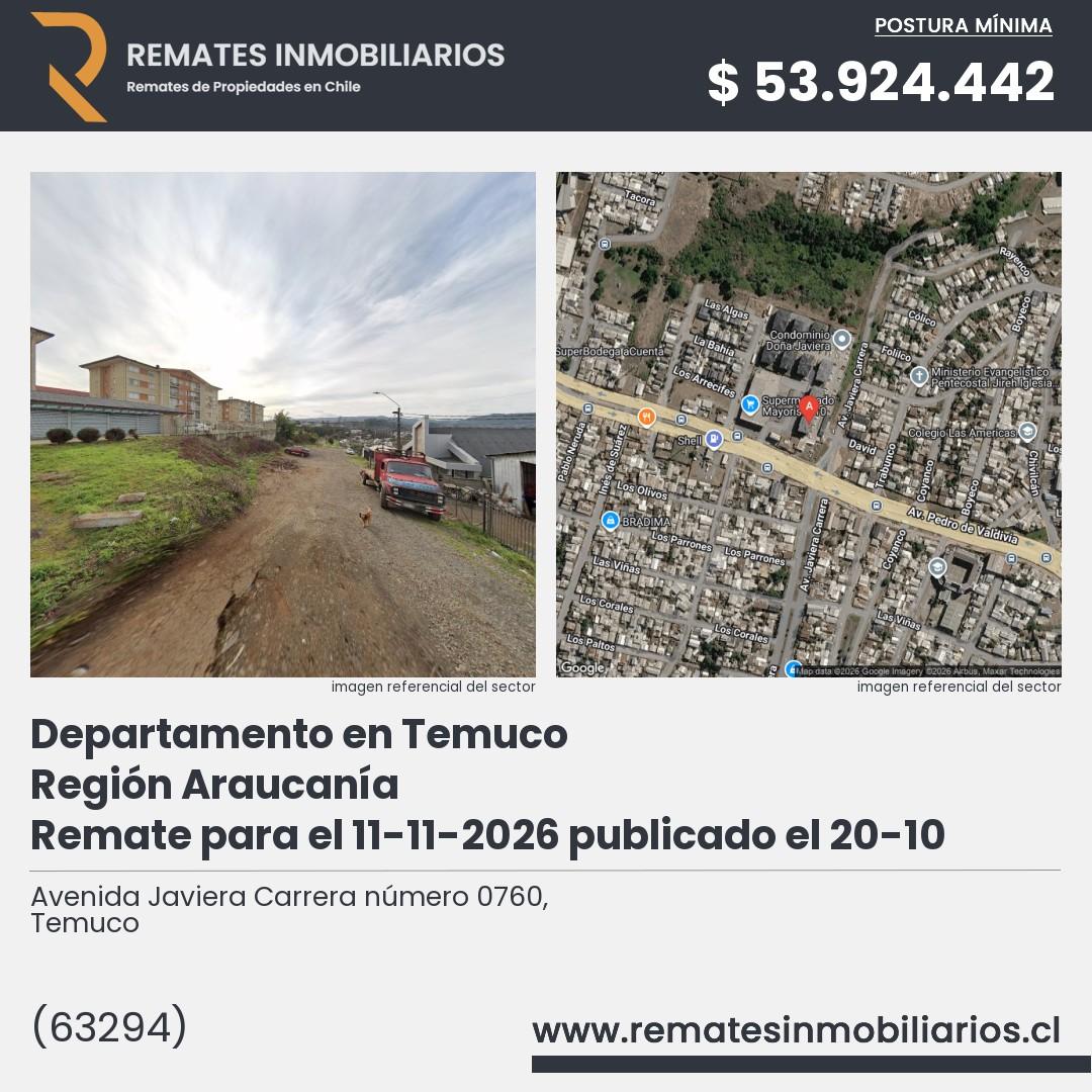 Imagen ficha Avenida Javiera Carrera número 0760, Temuco