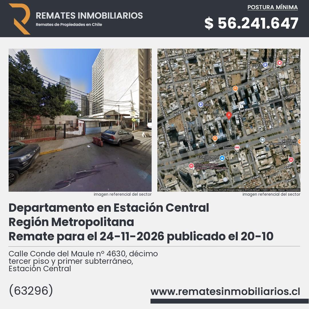 Imagen ficha Calle Conde del Maule nº 4630, décimo tercer piso y primer subterráneo, Estación Central