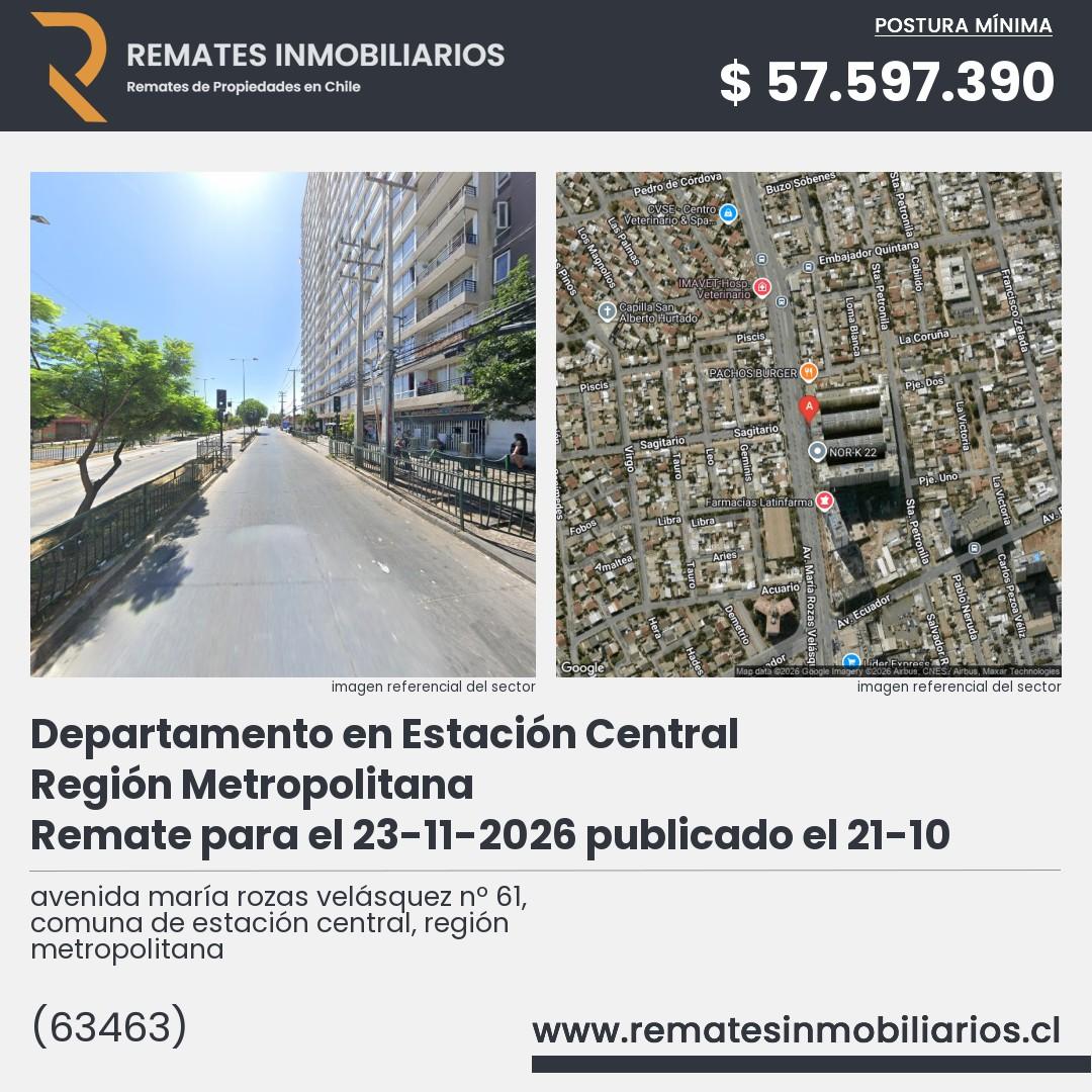 Imagen ficha avenida maría rozas velásquez nº 61, comuna de estación central, región metropolitana