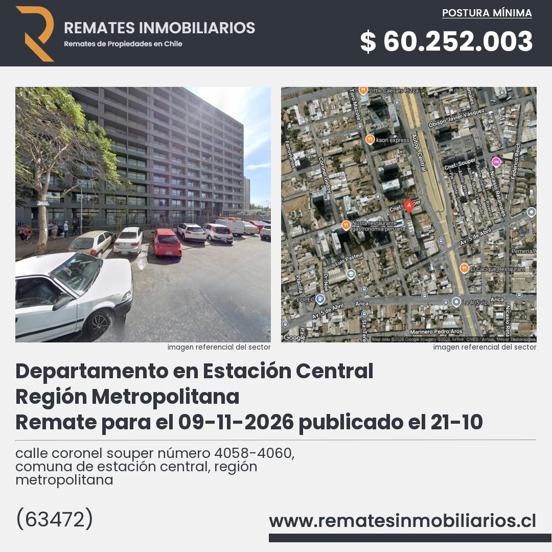 Imagen ficha calle coronel souper número 4058-4060, comuna de estación central, región metropolitana