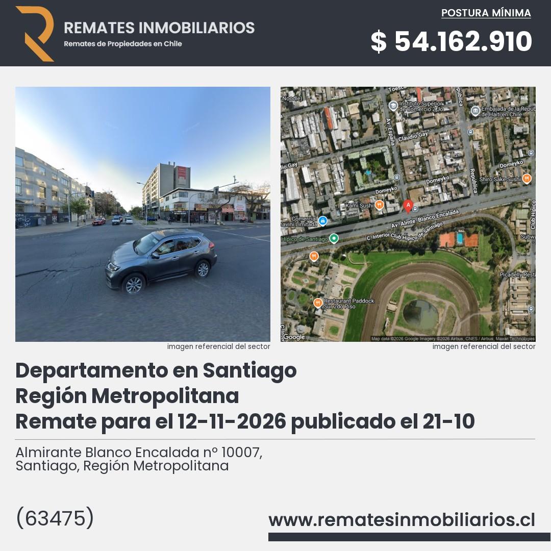 Imagen ficha Almirante Blanco Encalada nº 10007, Santiago, Región Metropolitana