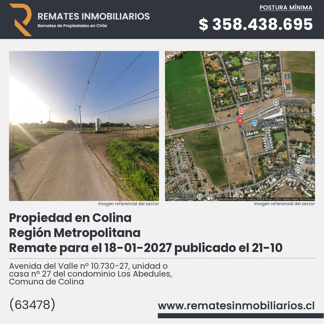 Imagen ficha Avenida del Valle nº 10.730-27, unidad o casa nº 27 del condominio Los Abedules, Comuna de Colina