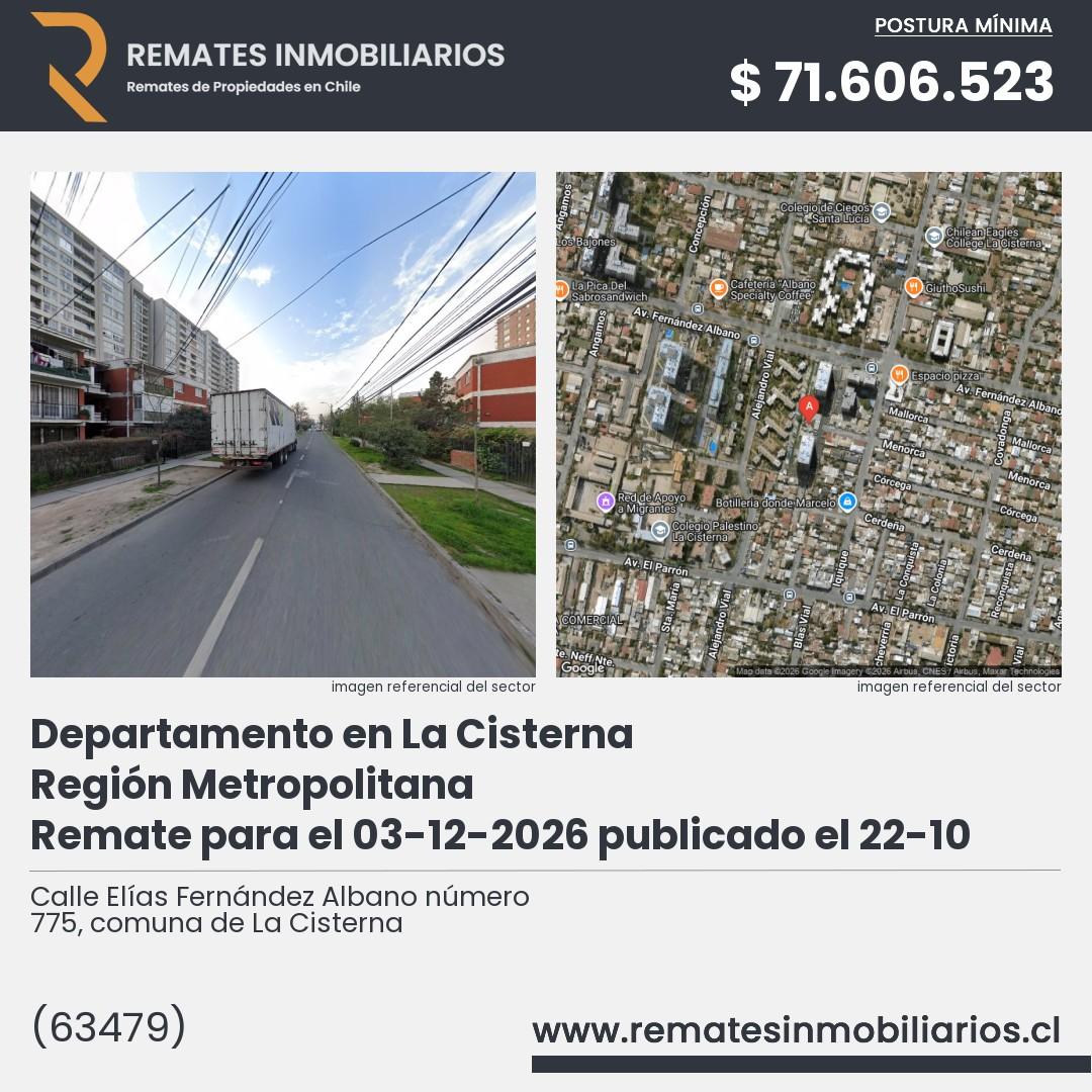 Imagen ficha Calle Elías Fernández Albano número 775, comuna de La Cisterna