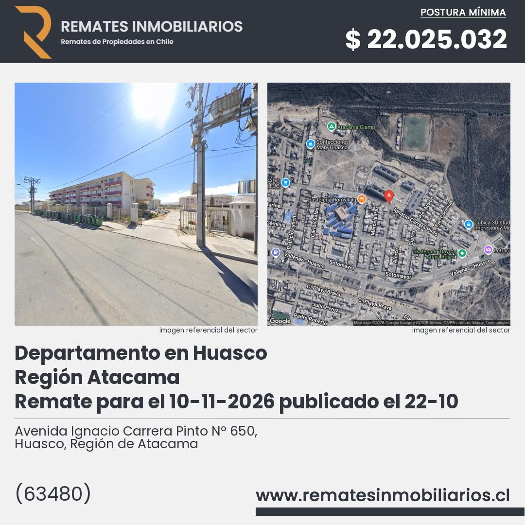 Imagen ficha Avenida Ignacio Carrera Pinto Nº 650, Huasco, Región de Atacama