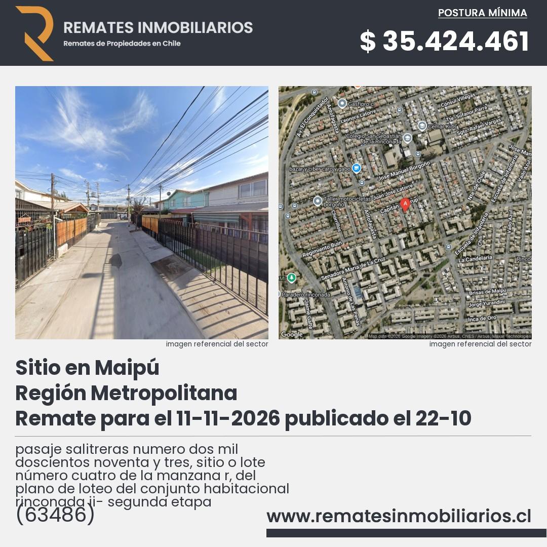Imagen ficha pasaje salitreras numero dos mil doscientos noventa y tres, sitio o lote número cuatro de la manzana r, del plano de loteo del conjunto habitacional rinconada ii- segunda etapa