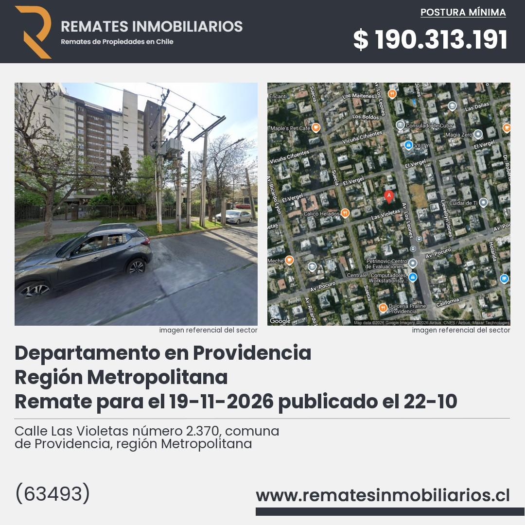 Imagen ficha Calle Las Violetas número 2.370, comuna de Providencia, región Metropolitana