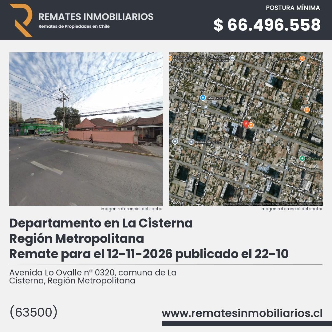 Imagen ficha Avenida Lo Ovalle n° 0320, comuna de La Cisterna, Región Metropolitana