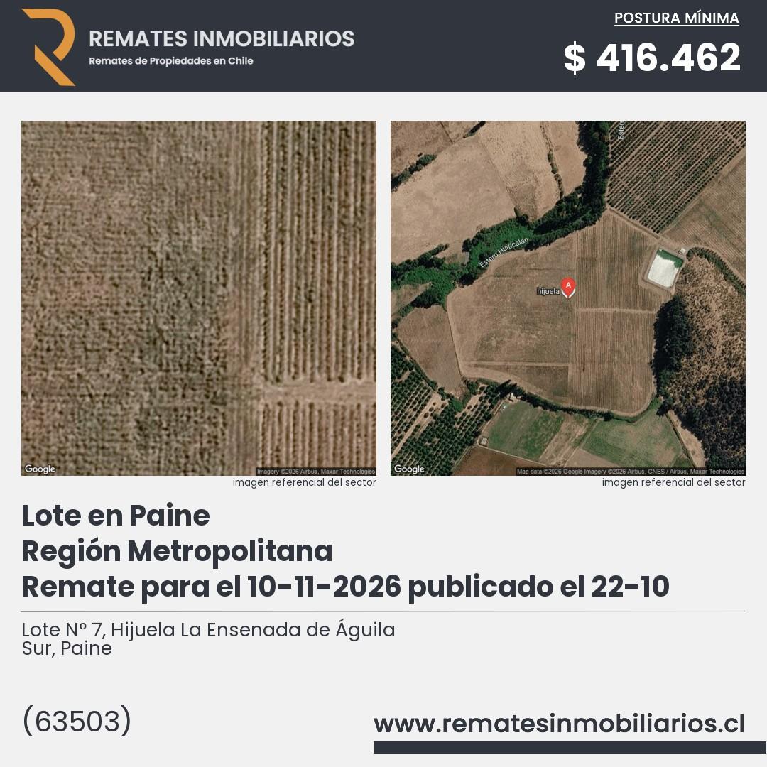 Imagen ficha Lote N° 7, Hijuela La Ensenada de Águila Sur, Paine