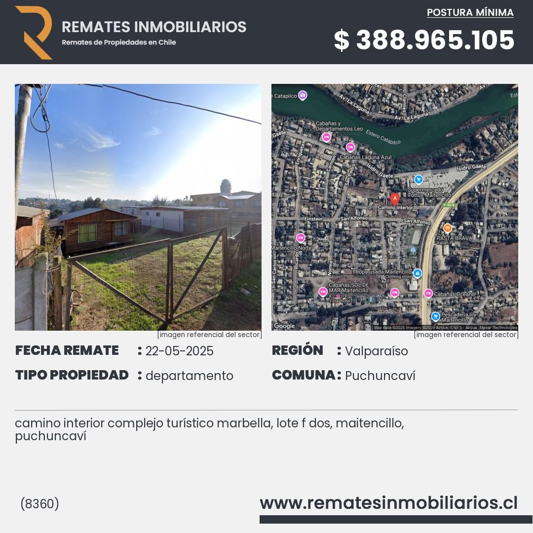 Imagen ficha camino interior complejo turístico marbella, lote f dos, maitencillo, puchuncaví
