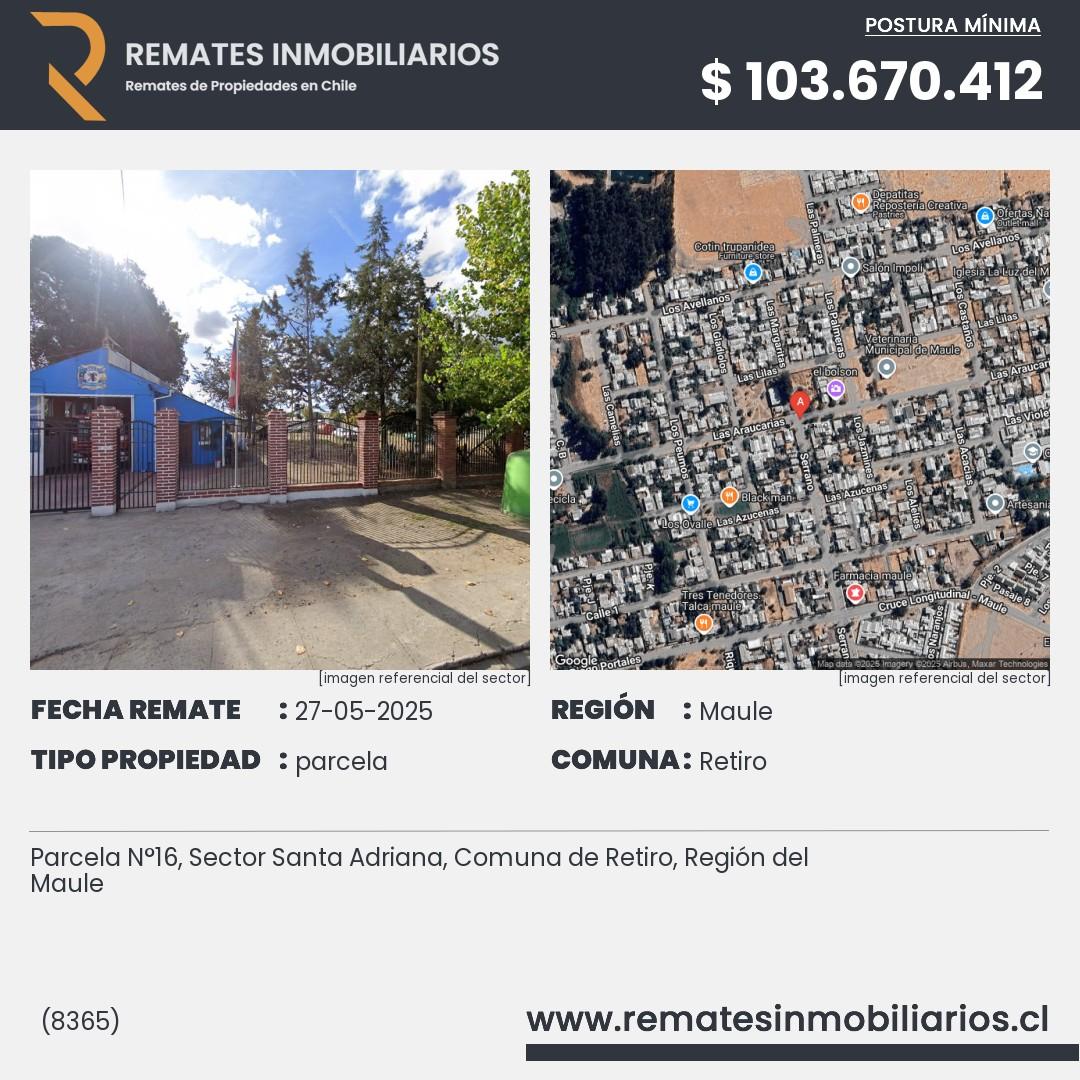 Imagen ficha Parcela N°16, Sector Santa Adriana, Comuna de Retiro, Región del Maule