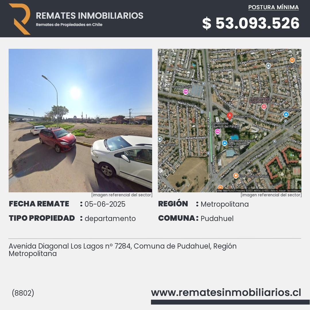Imagen ficha Avenida Diagonal Los Lagos nº 7284, Comuna de Pudahuel, Región Metropolitana
