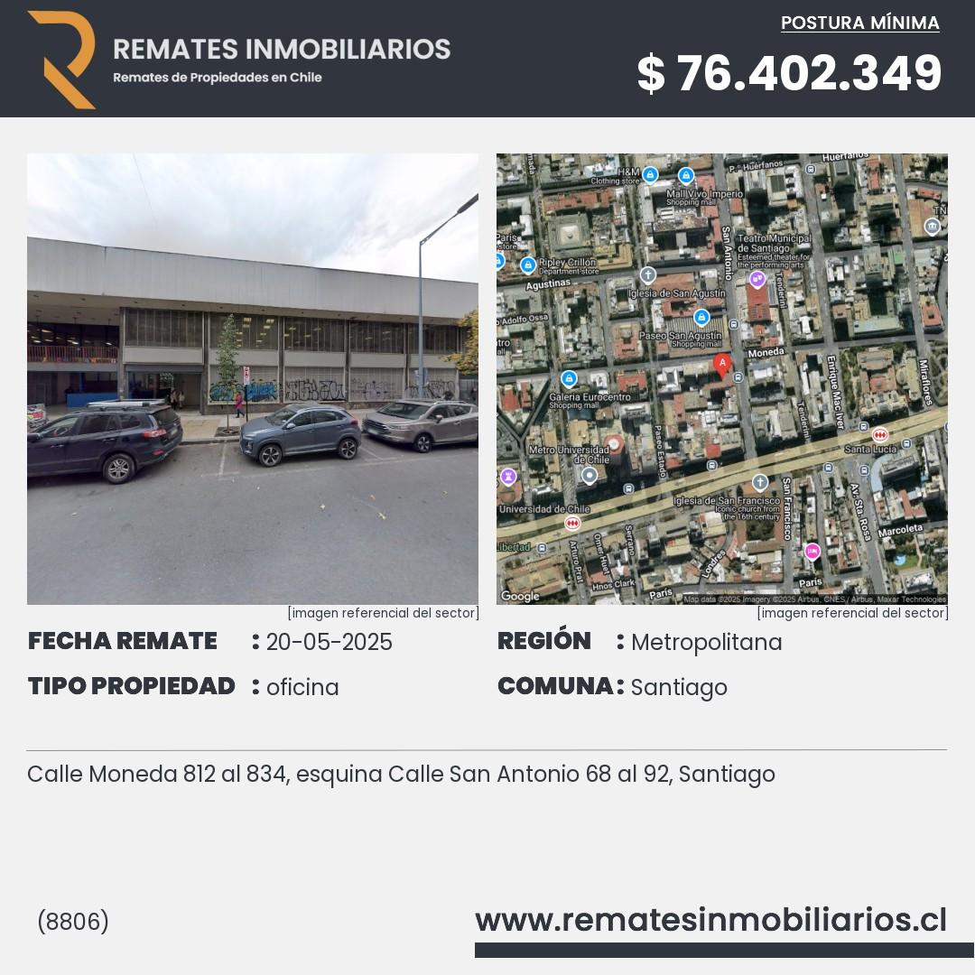 Imagen ficha Calle Moneda 812 al 834, esquina Calle San Antonio 68 al 92, Santiago