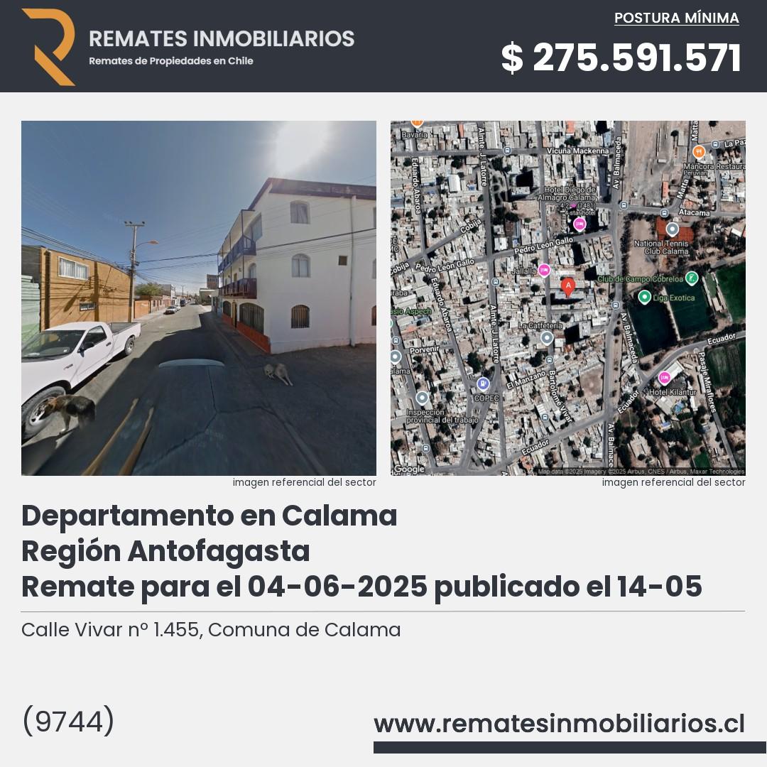 Imagen ficha Calle Vivar nº 1.455, Comuna de Calama