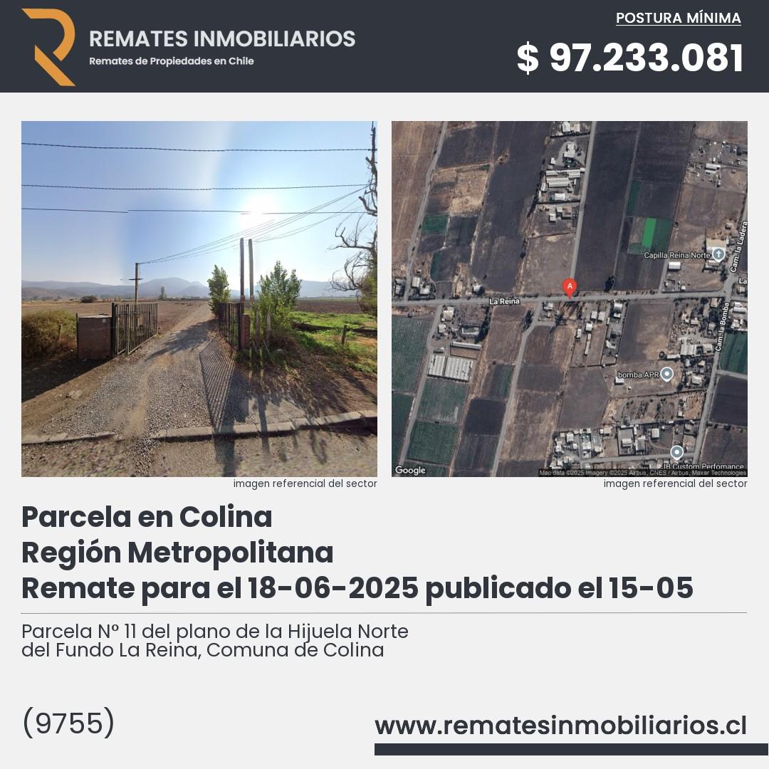 Imagen ficha Parcela N° 11 del plano de la Hijuela Norte del Fundo La Reina, Comuna de Colina