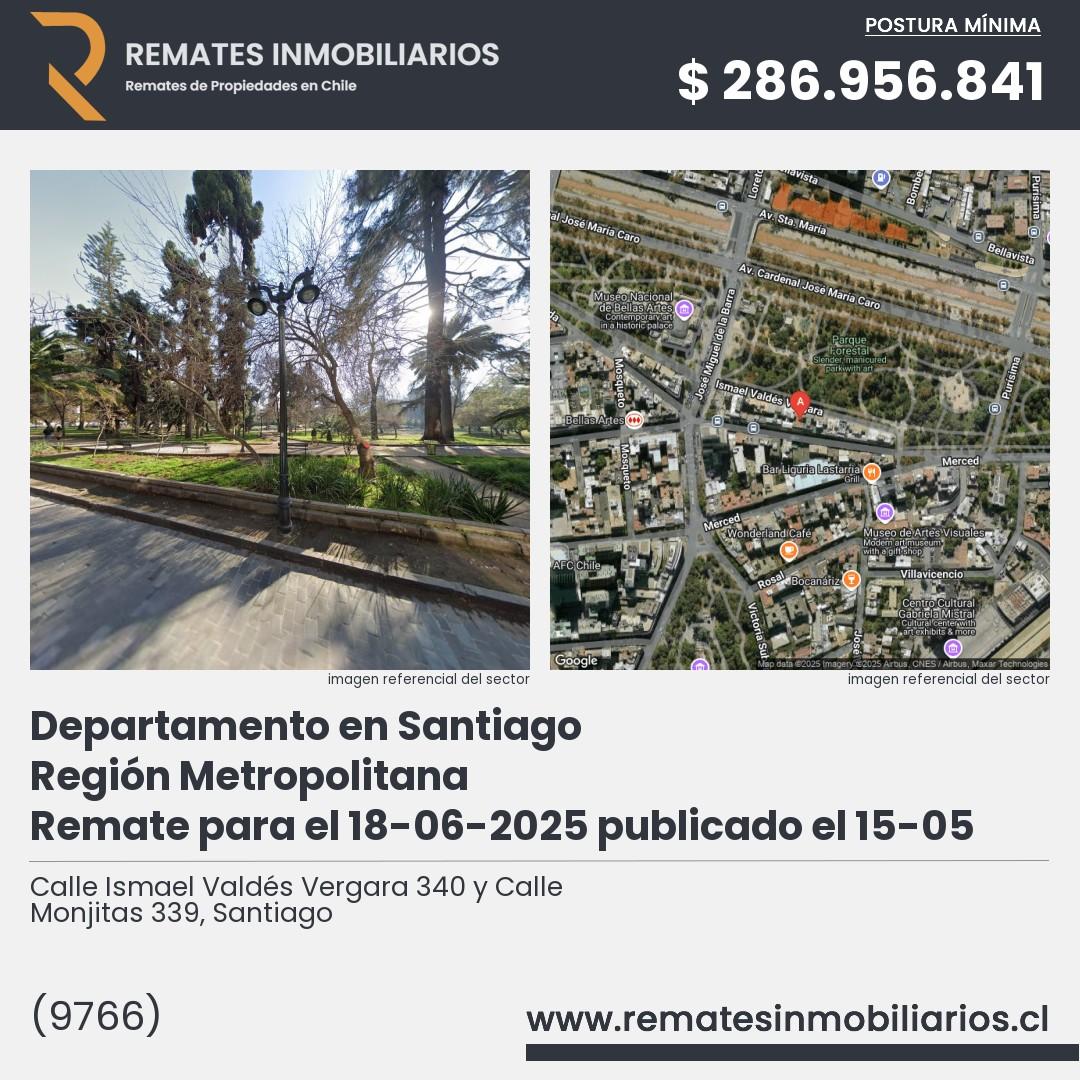 Imagen ficha Calle Ismael Valdés Vergara 340 y Calle Monjitas 339, Santiago