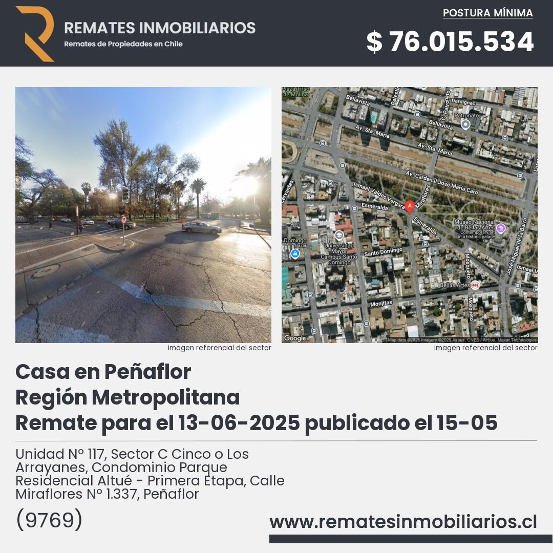 Imagen ficha Unidad Nº 117, Sector C Cinco o Los Arrayanes, Condominio Parque Residencial Altué - Primera Etapa, Calle Miraflores Nº 1.337, Peñaflor