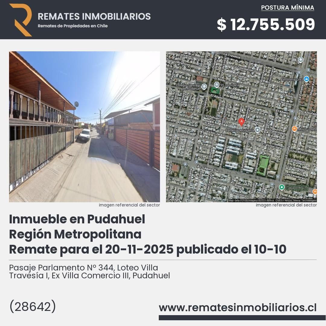 Imagen ficha Pasaje Parlamento Nº 344, Loteo Villa Travesía I, Ex Villa Comercio III, Pudahuel