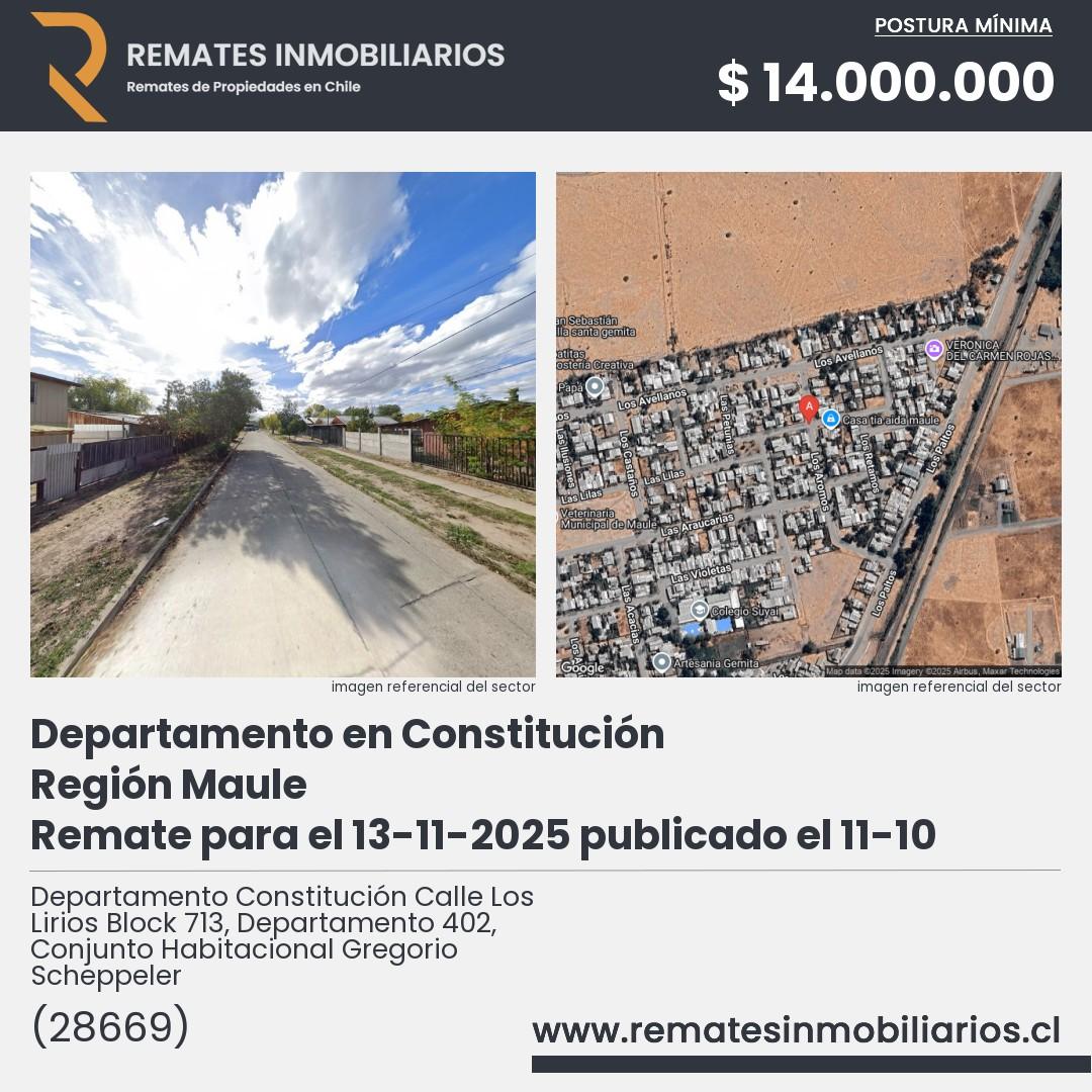 Imagen ficha Departamento Constitución Calle Los Lirios Block 713, Departamento 402, Conjunto Habitacional Gregorio Scheppeler