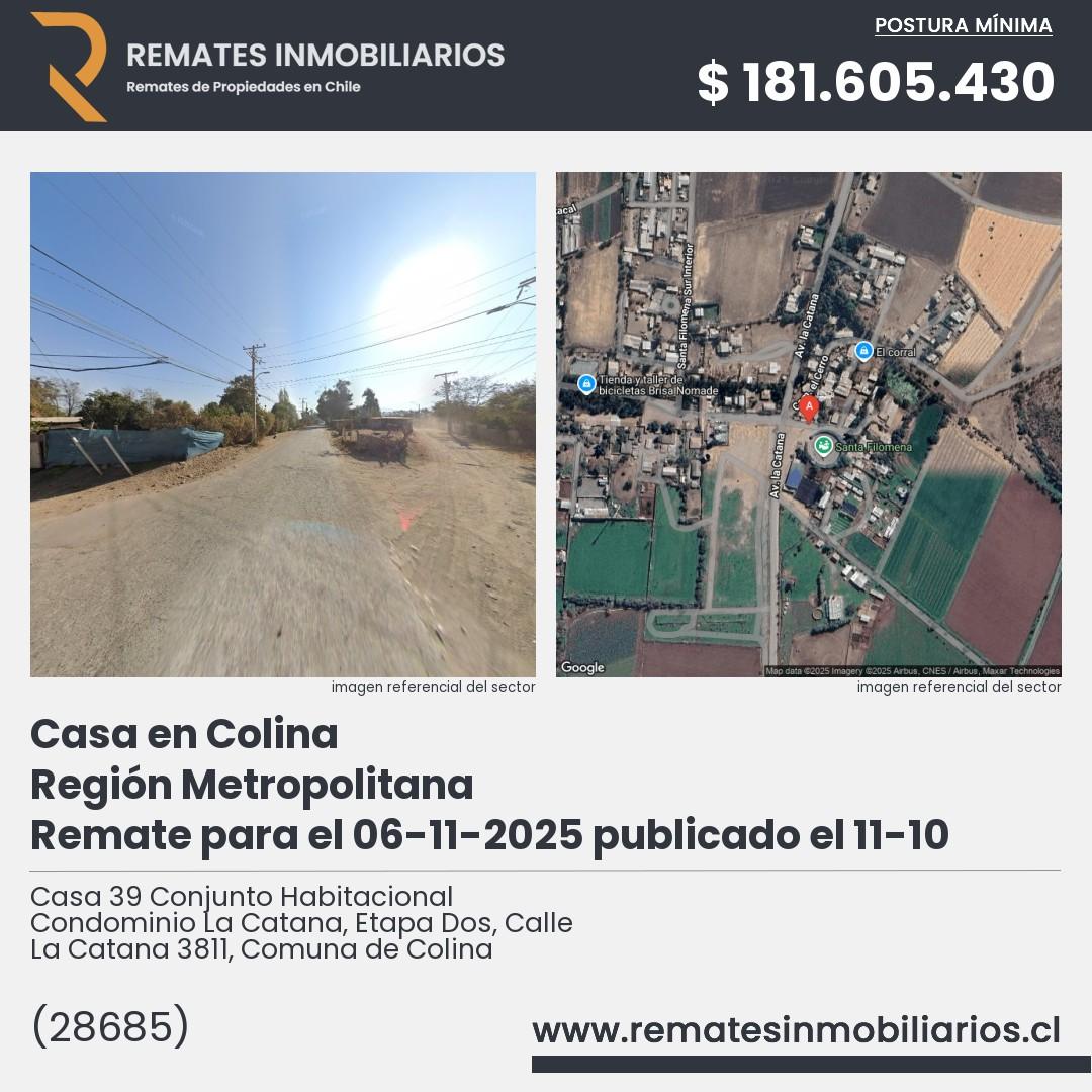 Imagen ficha Casa 39 Conjunto Habitacional Condominio La Catana, Etapa Dos, Calle La Catana 3811, Comuna de Colina