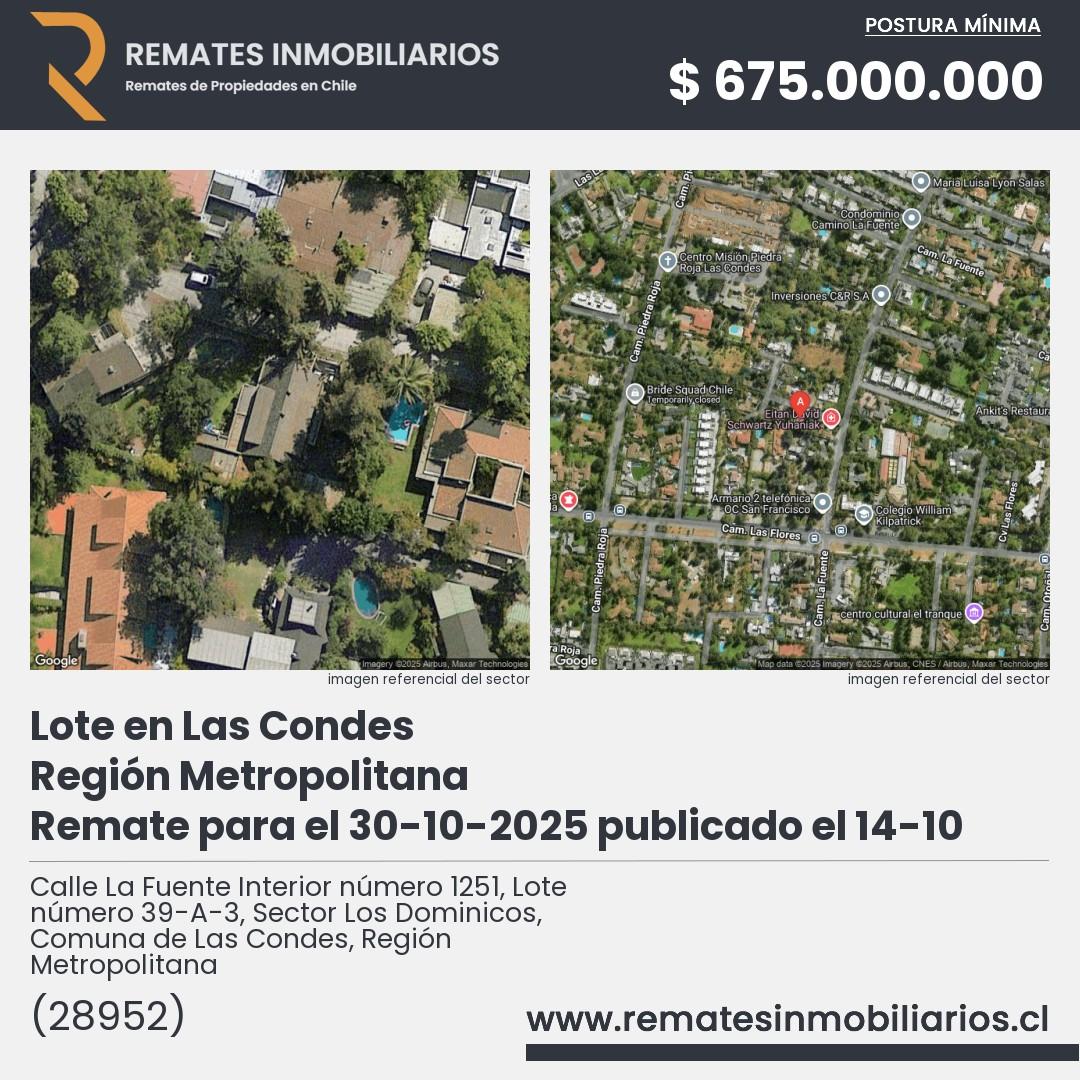 Imagen ficha Calle La Fuente Interior número 1251, Lote número 39-A-3, Sector Los Dominicos, Comuna de Las Condes, Región Metropolitana