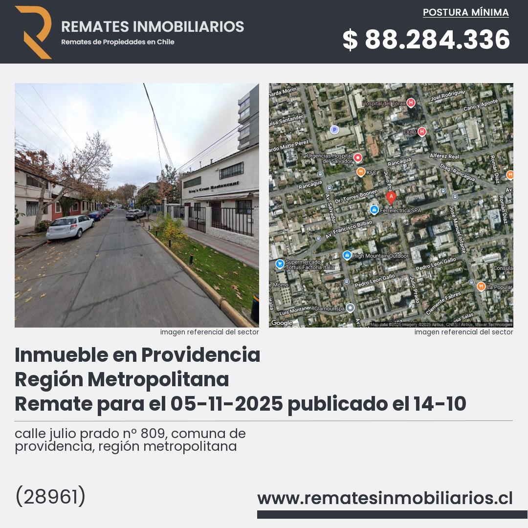 Imagen ficha calle julio prado nº 809, comuna de providencia, región metropolitana