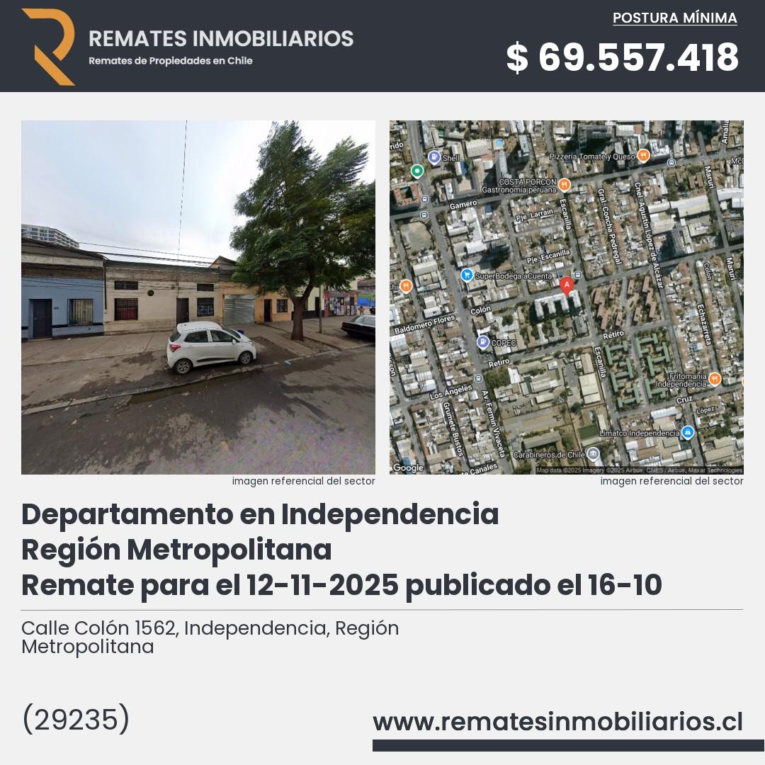 Imagen ficha Calle Colón 1562, Independencia, Región Metropolitana