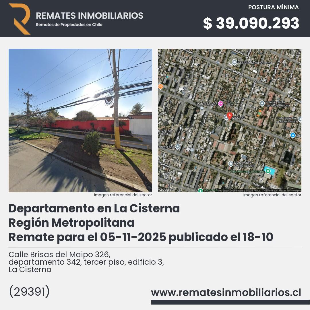 Imagen ficha Calle Brisas del Maipo 326, departamento 342, tercer piso, edificio 3, La Cisterna