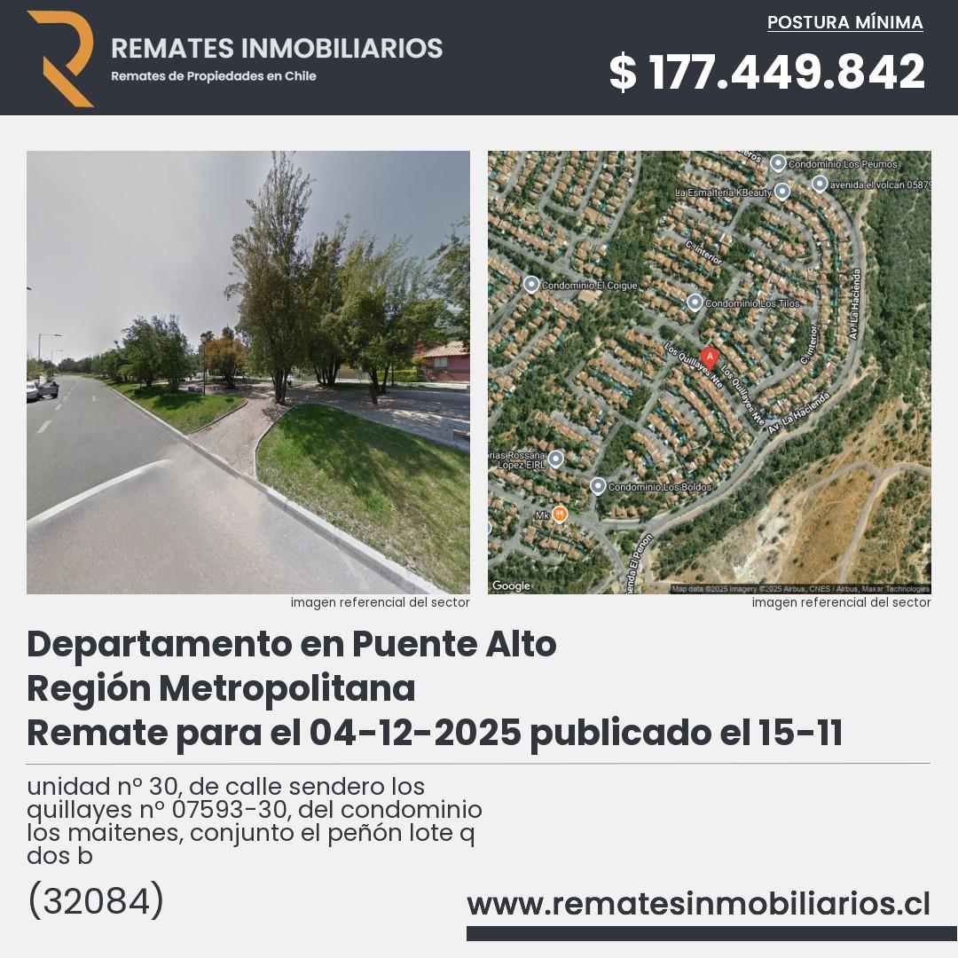 Imagen ficha unidad nº 30, de calle sendero los quillayes nº 07593-30, del condominio los maitenes, conjunto el peñón lote q dos b