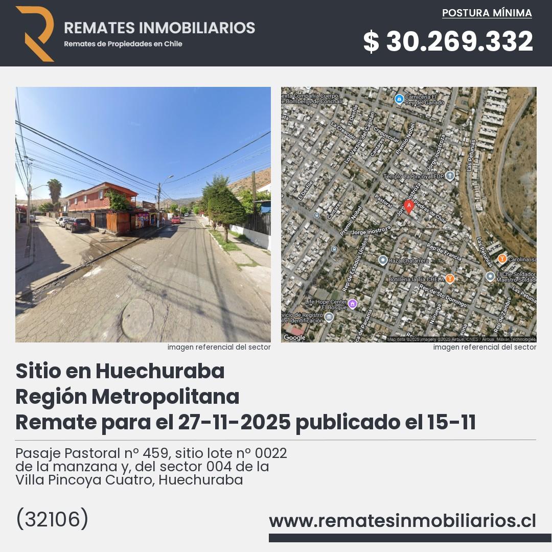 Imagen ficha Pasaje Pastoral nº 459, sitio lote nº 0022 de la manzana y, del sector 004 de la Villa Pincoya Cuatro, Huechuraba