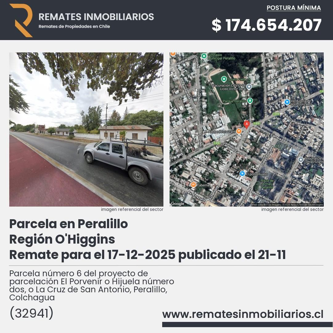 Imagen ficha Parcela número 6 del proyecto de parcelación El Porvenir o Hijuela número dos, o La Cruz de San Antonio, Peralillo, Colchagua