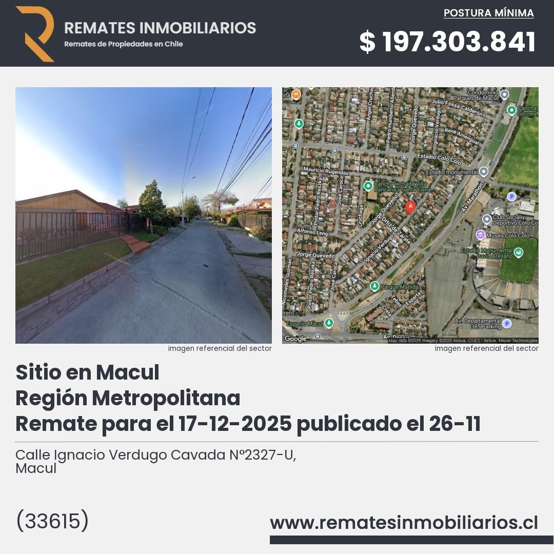Imagen ficha Calle Ignacio Verdugo Cavada N°2327-U, Macul
