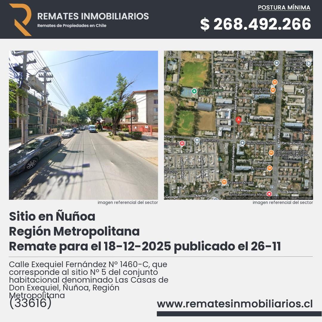 Imagen ficha Calle Exequiel Fernández Nº 1460-C, que corresponde al sitio Nº 5 del conjunto habitacional denominado Las Casas de Don Exequiel, Ñuñoa, Región Metropolitana