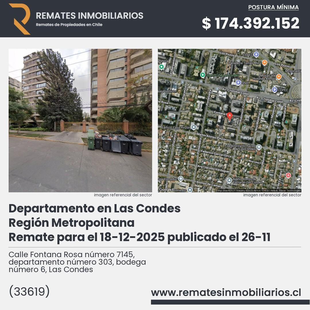 Imagen ficha Calle Fontana Rosa número 7145, departamento número 303, bodega número 6, Las Condes