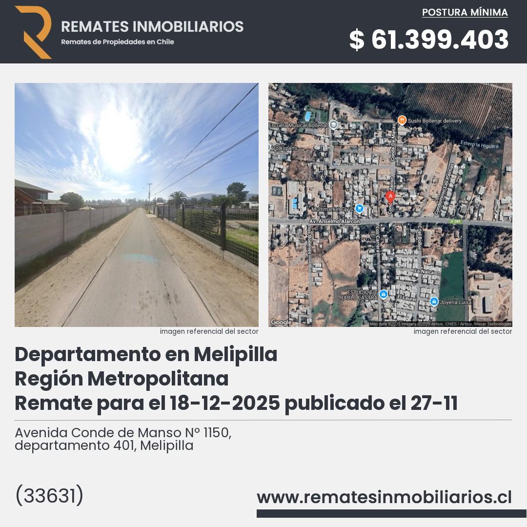 Imagen ficha Avenida Conde de Manso Nº 1150, departamento 401, Melipilla