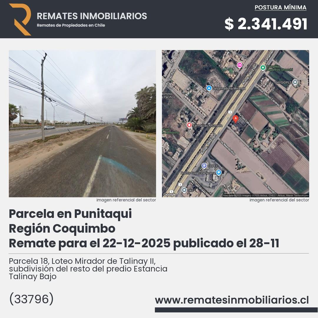 Imagen ficha Parcela 18, Loteo Mirador de Talinay II, subdivisión del resto del predio Estancia Talinay Bajo