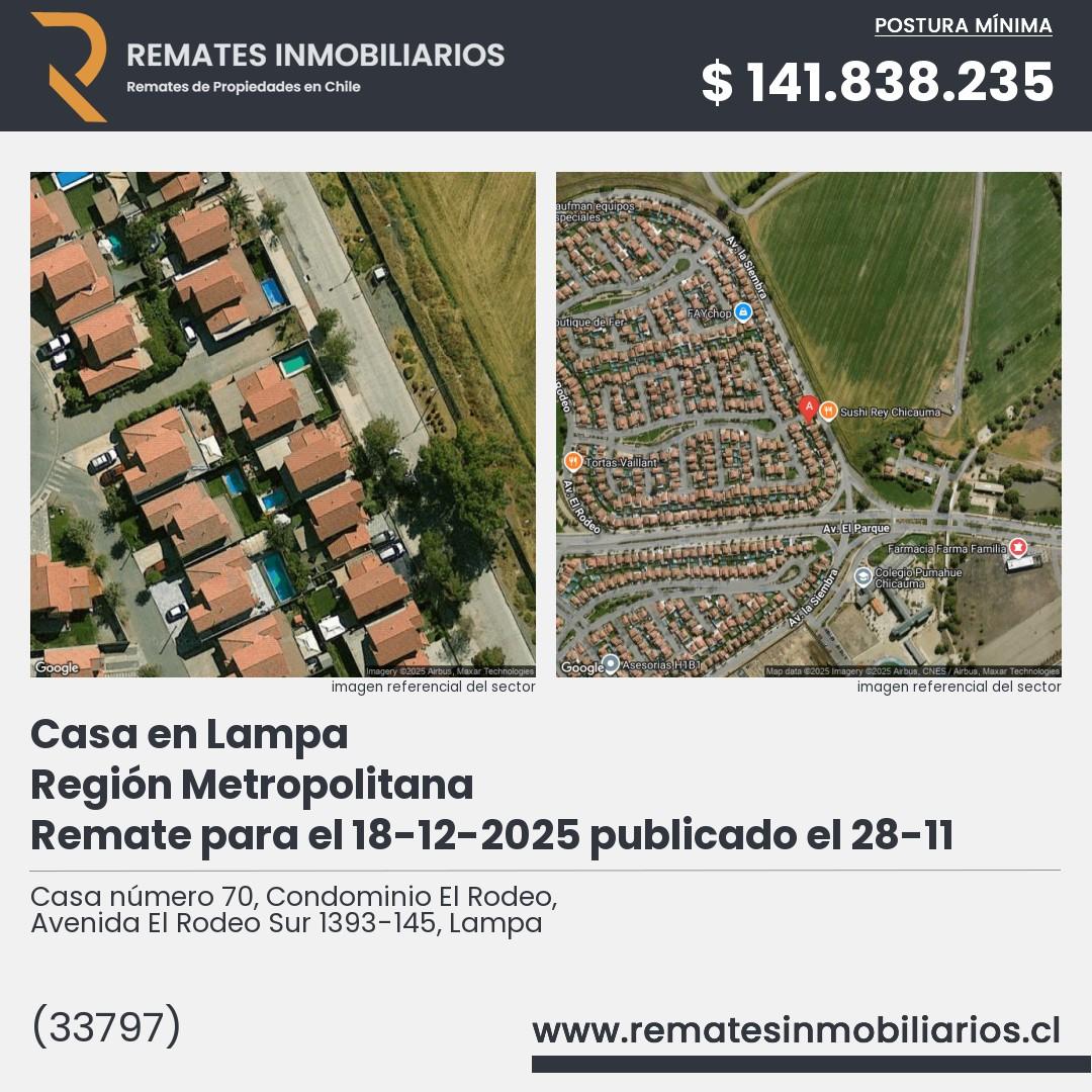 Imagen ficha Casa número 70, Condominio El Rodeo, Avenida El Rodeo Sur 1393-145, Lampa