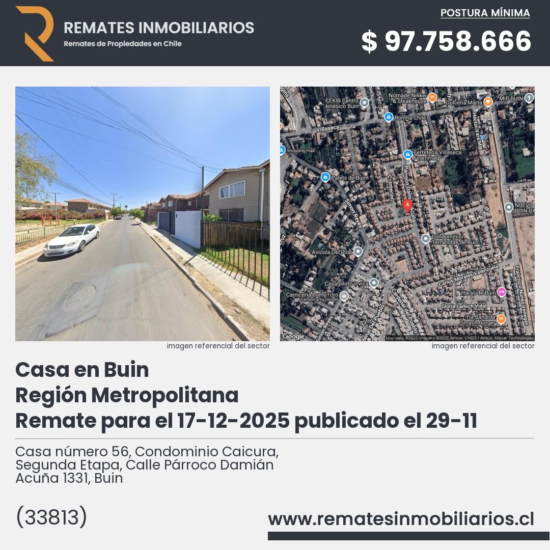 Imagen ficha Casa número 56, Condominio Caicura, Segunda Etapa, Calle Párroco Damián Acuña 1331, Buin