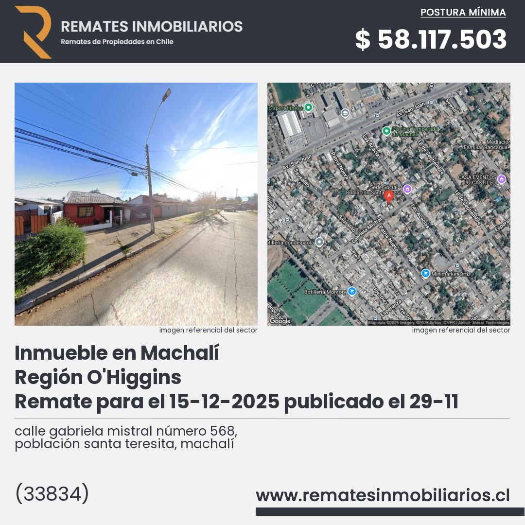 Imagen ficha calle gabriela mistral número 568, población santa teresita, machalí
