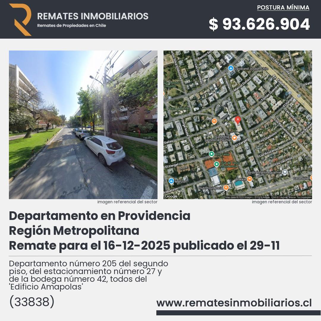 Imagen ficha Departamento número 205 del segundo piso, del estacionamiento número 27 y de la bodega número 42, todos del