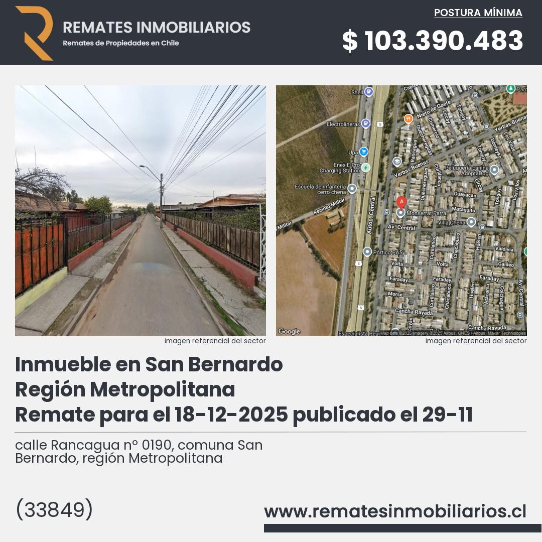 Imagen ficha calle Rancagua nº 0190, comuna San Bernardo, región Metropolitana