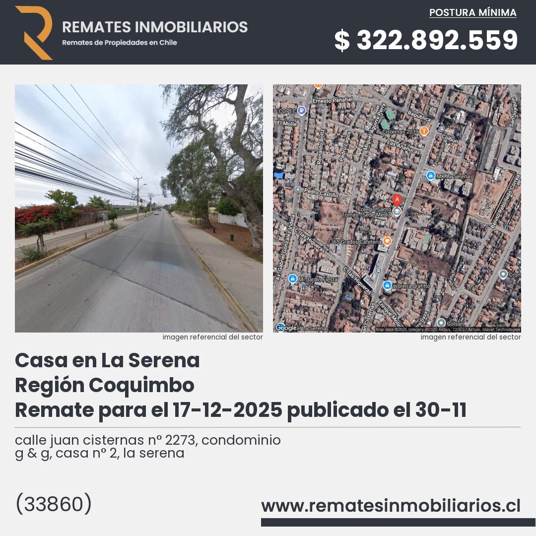 Imagen ficha calle juan cisternas n° 2273, condominio g & g, casa n° 2, la serena