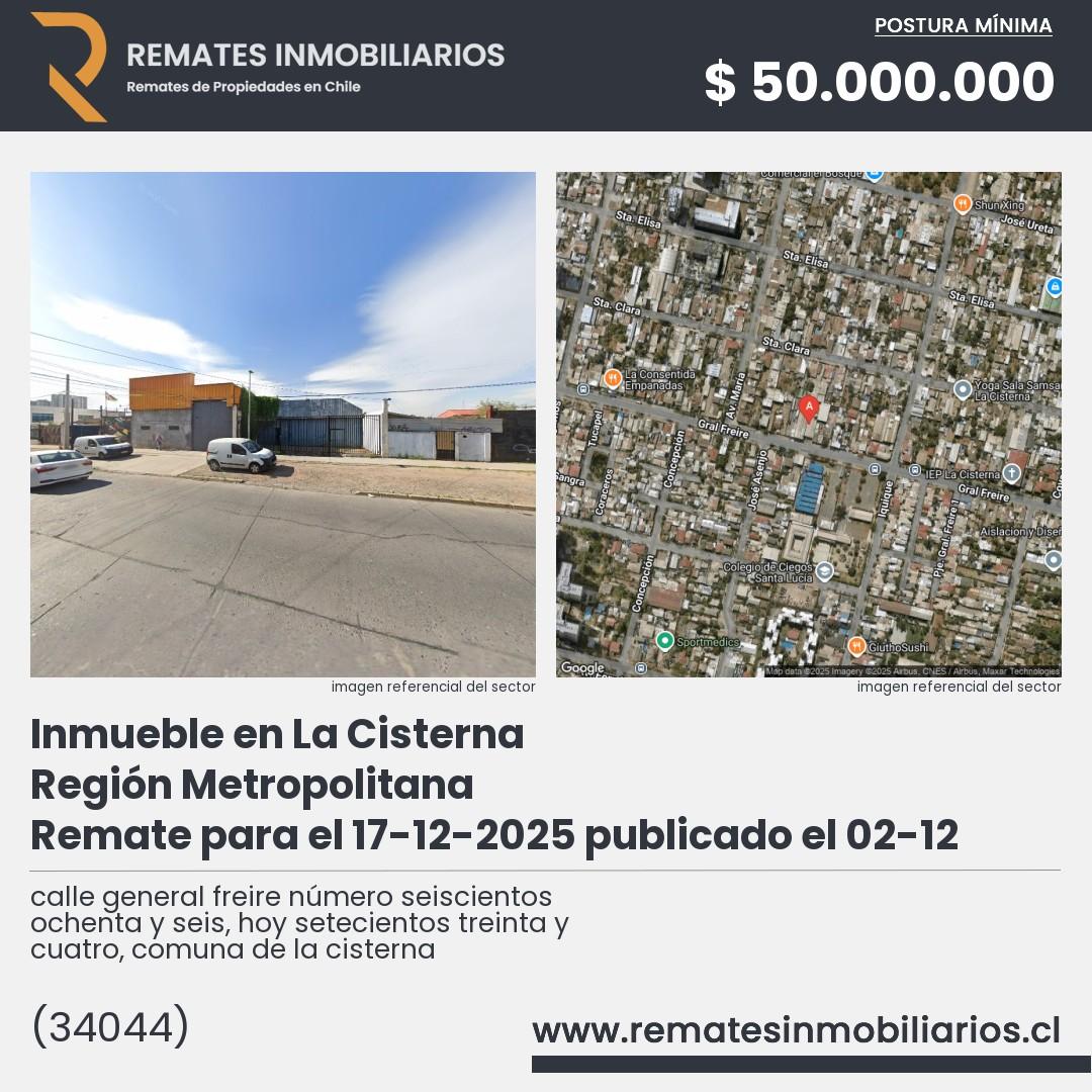 Imagen ficha calle general freire número seiscientos ochenta y seis, hoy setecientos treinta y cuatro, comuna de la cisterna