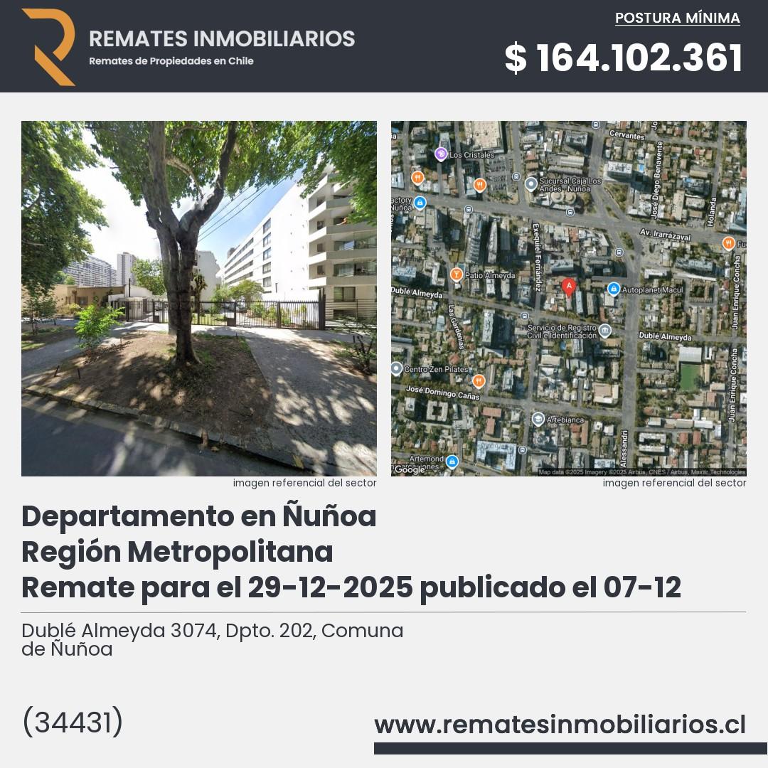 Imagen ficha Dublé Almeyda 3074, Dpto. 202, Comuna de Ñuñoa