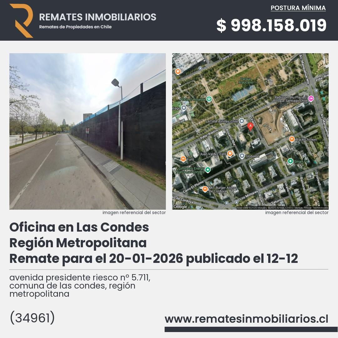 Imagen ficha avenida presidente riesco nº 5.711, comuna de las condes, región metropolitana
