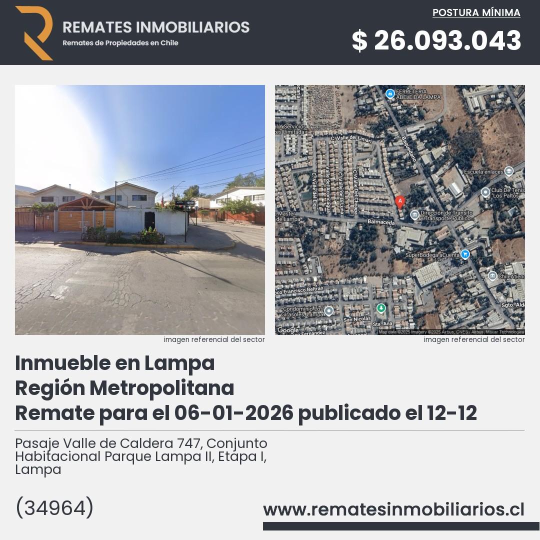 Imagen ficha Pasaje Valle de Caldera 747, Conjunto Habitacional Parque Lampa II, Etapa I, Lampa