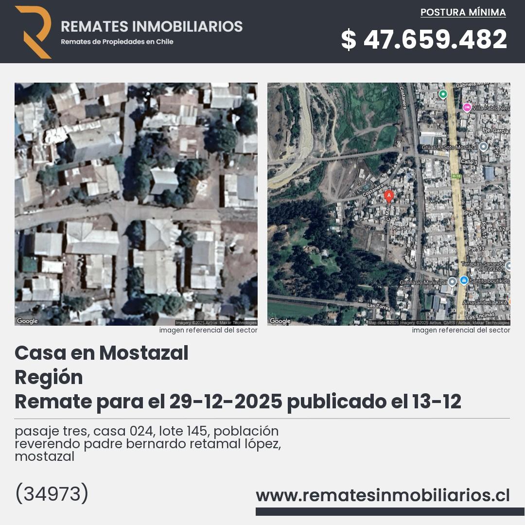 Imagen ficha pasaje tres, casa 024, lote 145, población reverendo padre bernardo retamal lópez, mostazal