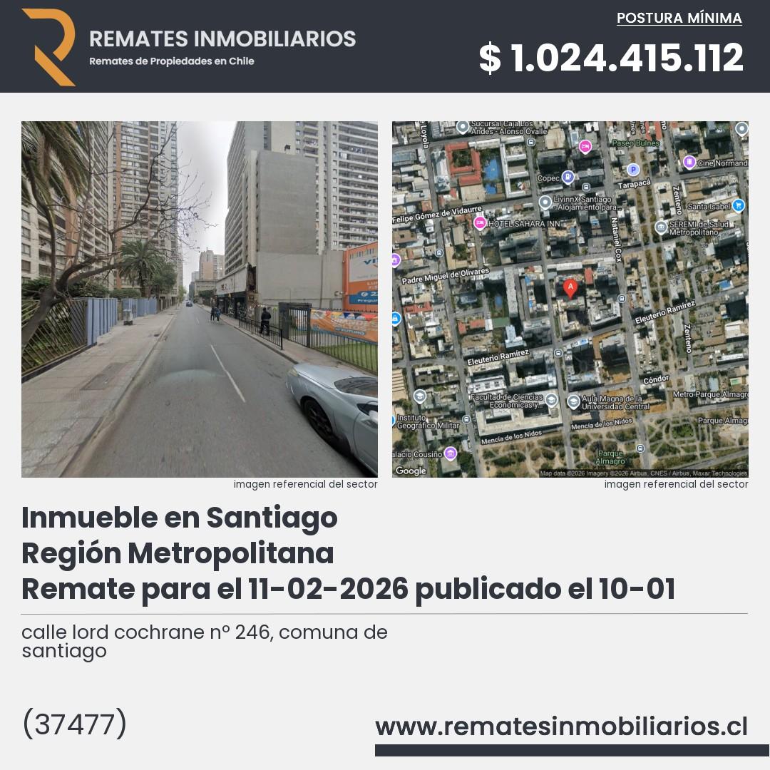 Imagen ficha calle lord cochrane nº 246, comuna de santiago