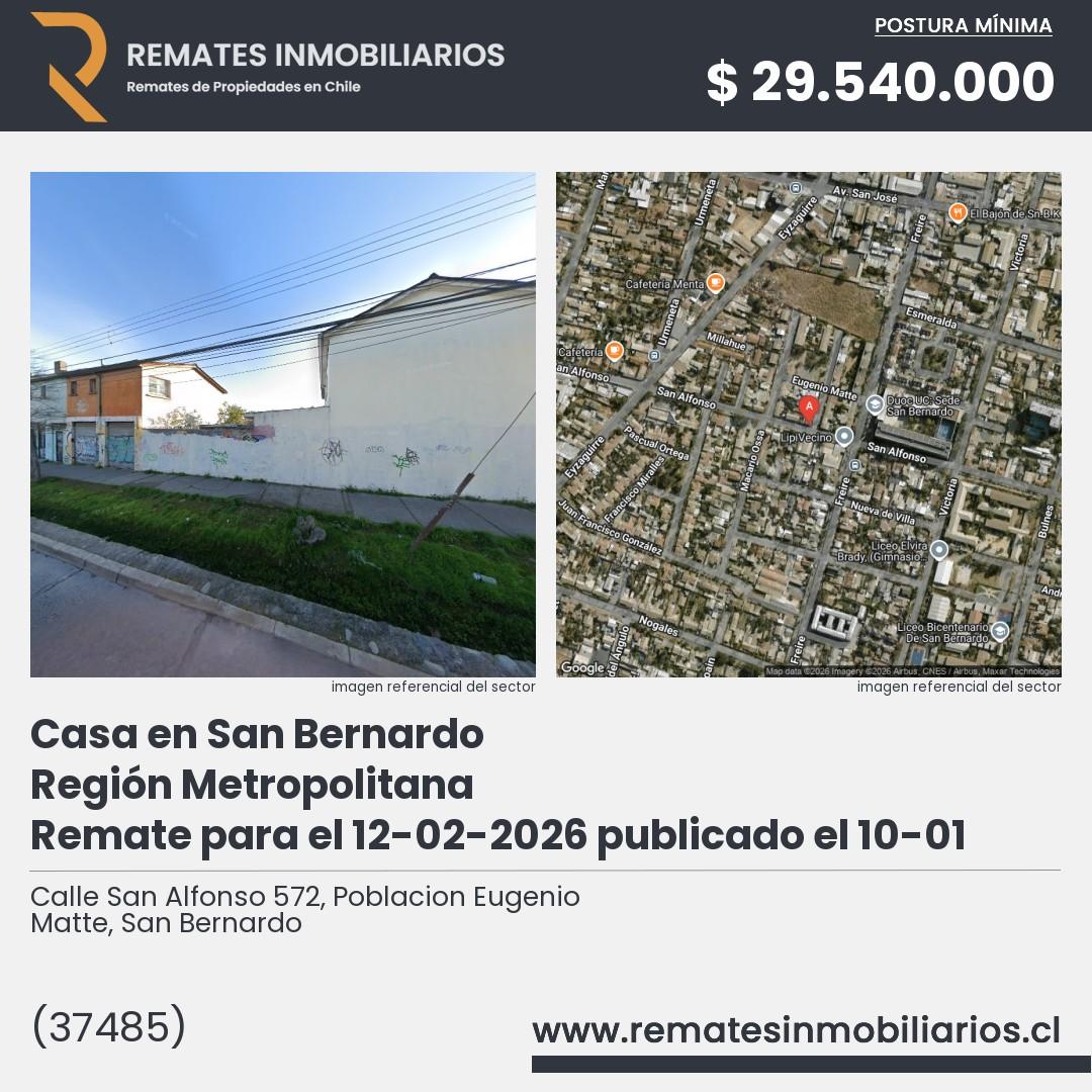 Imagen ficha Calle San Alfonso 572, Poblacion Eugenio Matte, San Bernardo