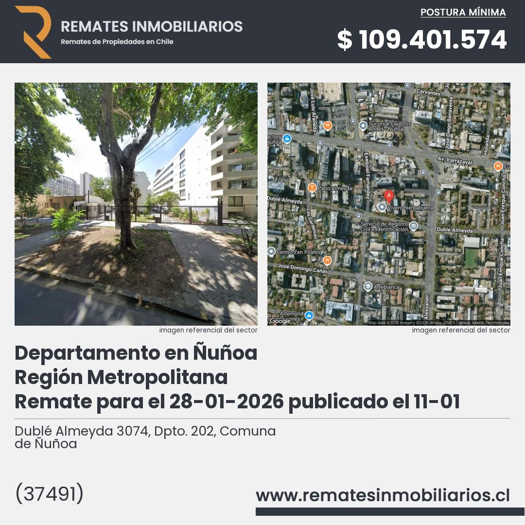 Imagen ficha Dublé Almeyda 3074, Dpto. 202, Comuna de Ñuñoa